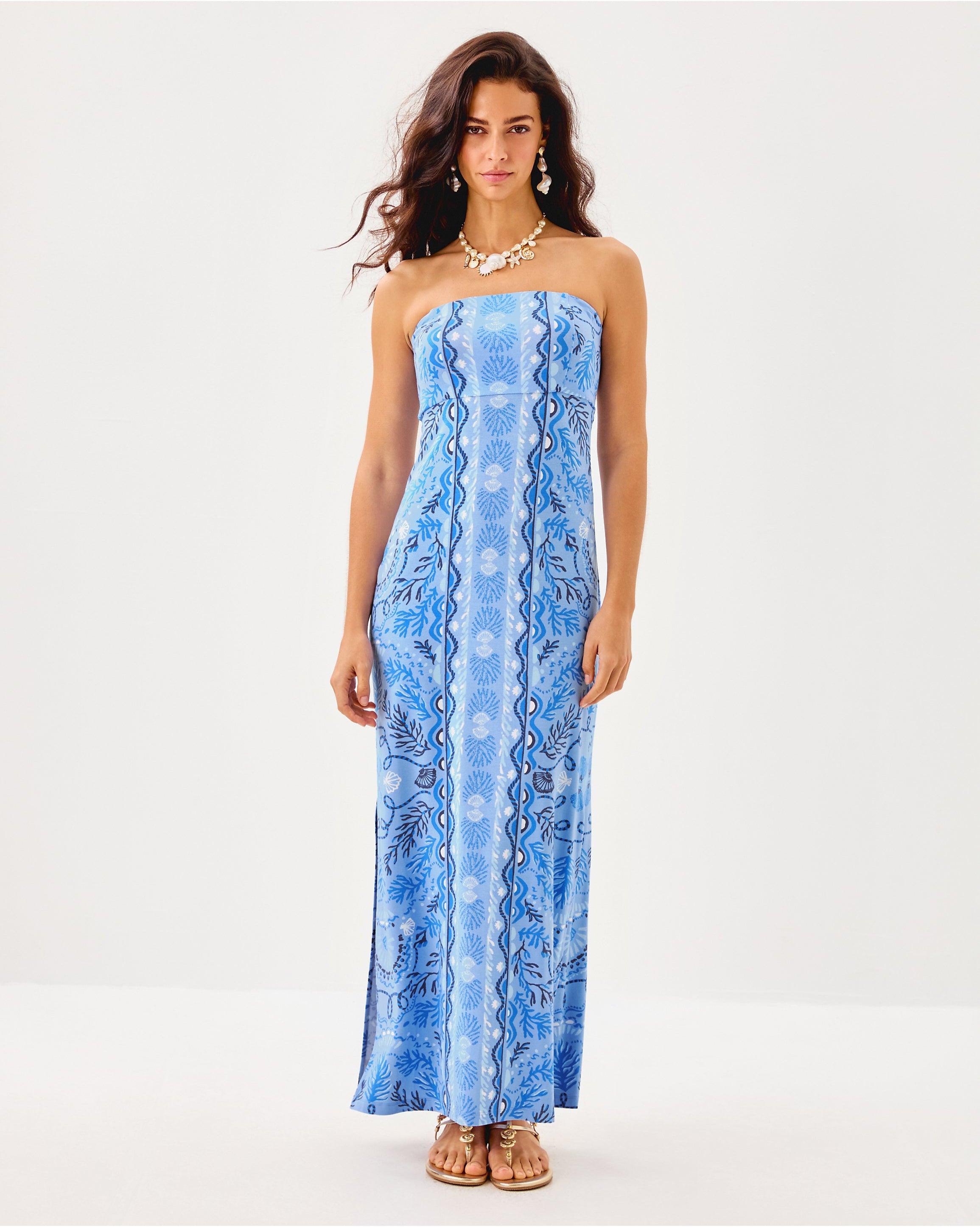 Noa Strapless Maxi Dress Jacaranda Blue Knotty And Nice Engineered 14