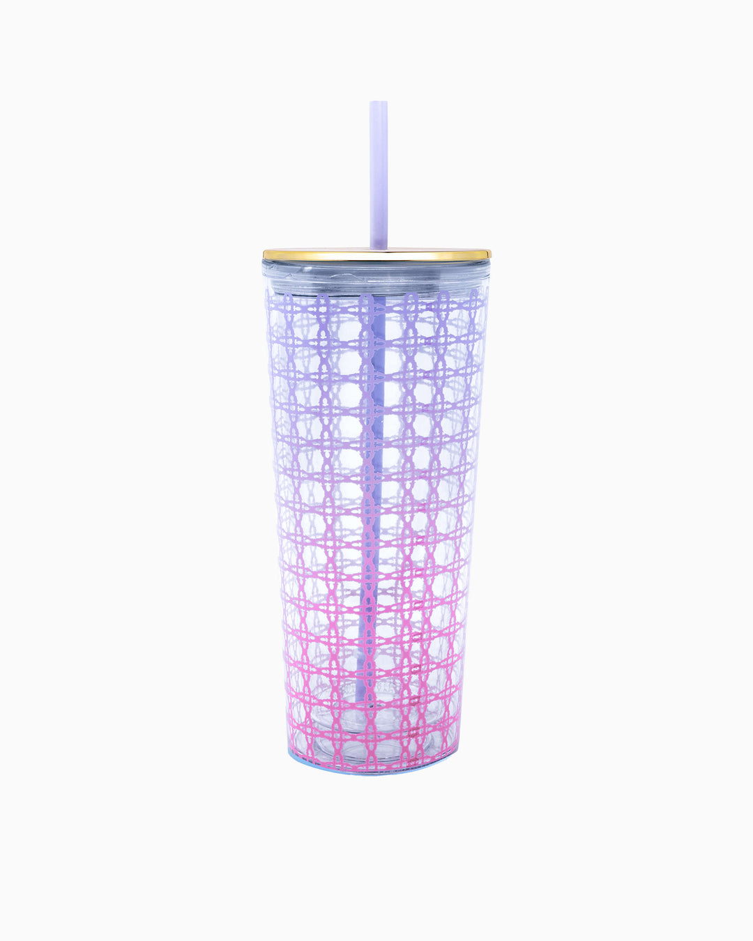 Tumbler with Straw - Spearmint Caning Ombre