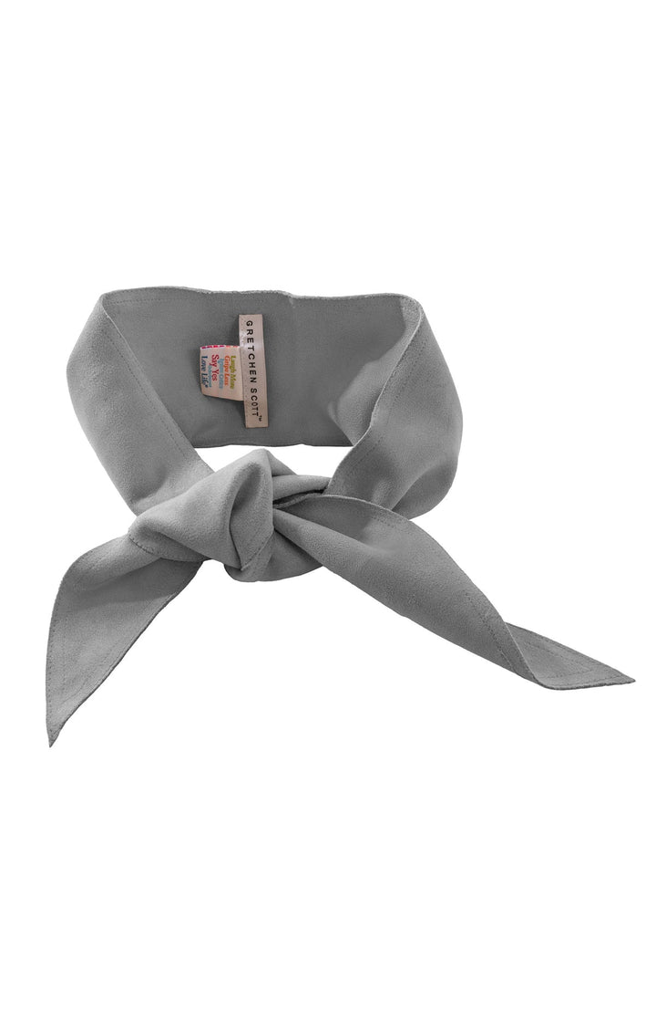 Suede Tie Belt - Grey