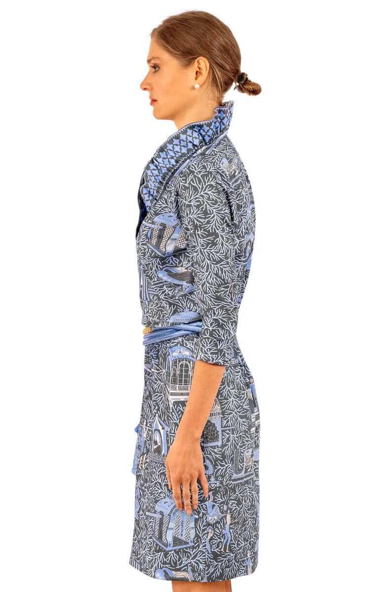 Ruffneck Dress - Palanquin Party (Grey)