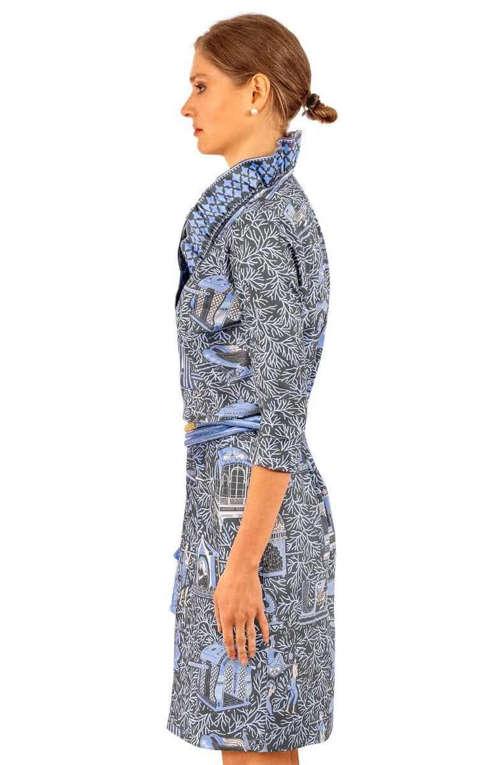 Ruffneck Dress - Palanquin Party (Grey)