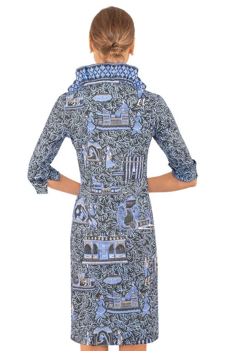 Ruffneck Dress - Palanquin Party (Grey)
