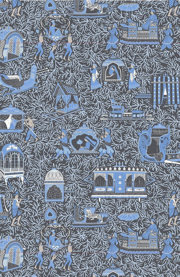 Ruffneck Dress - Palanquin Party (Grey)