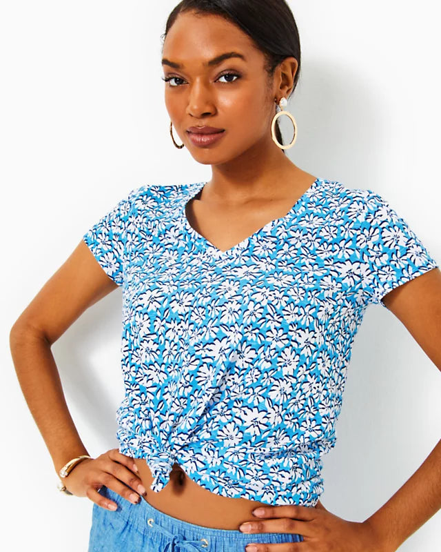 Etta V-neck Top - Lunar Blue