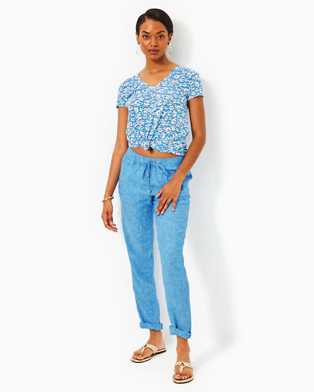 Etta V-neck Top - Lunar Blue