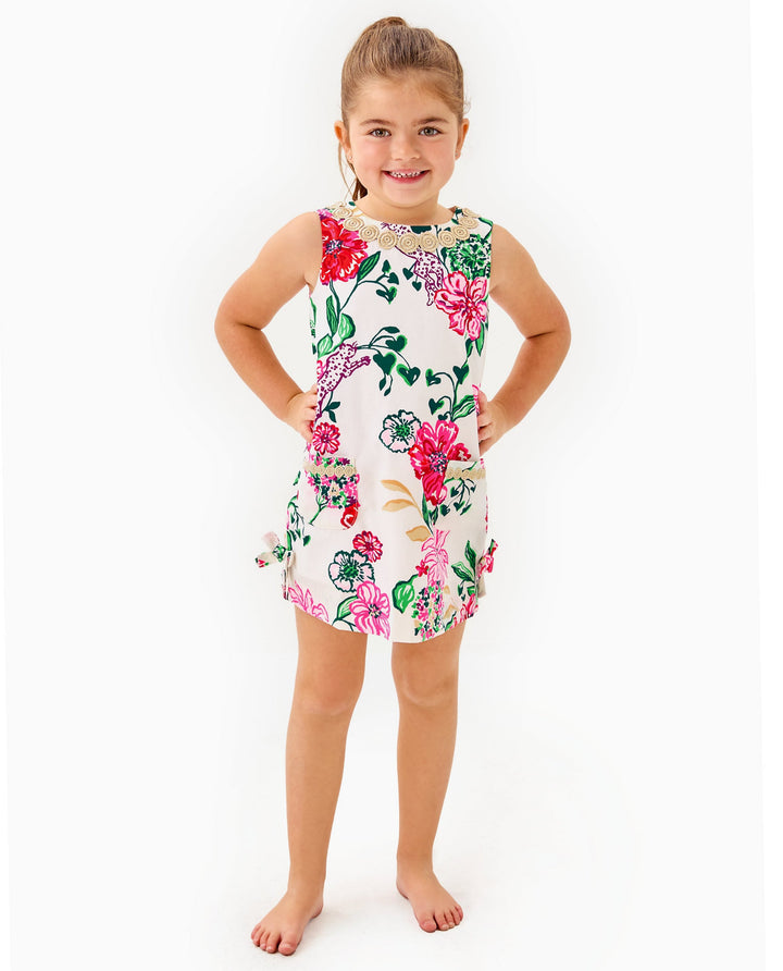 Girls Little Lilly Classic Shift Dress - Coconut Safari Sanctuary