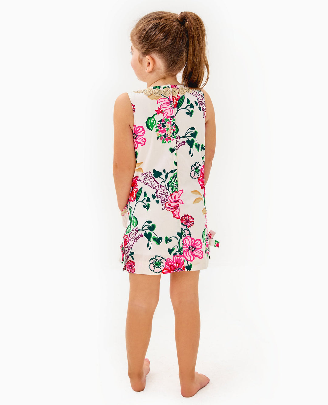 Girls Little Lilly Classic Shift Dress - Coconut Safari Sanctuary