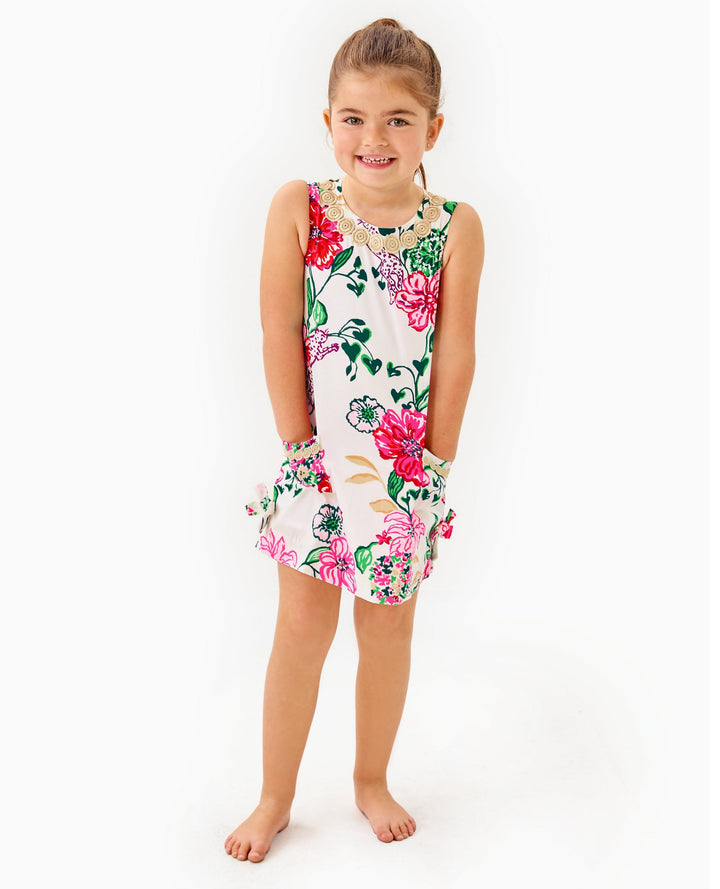 Girls Little Lilly Classic Shift Dress - Coconut Safari Sanctuary