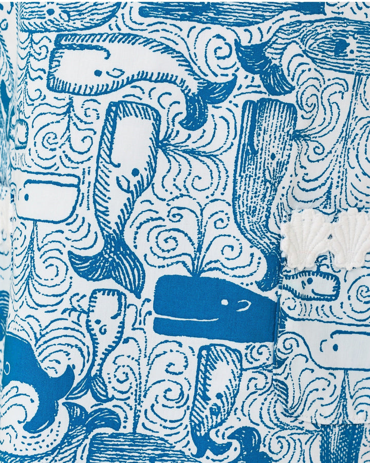 Little Lilly Classic Shift Dress - Nassau Blue Thar She Blows