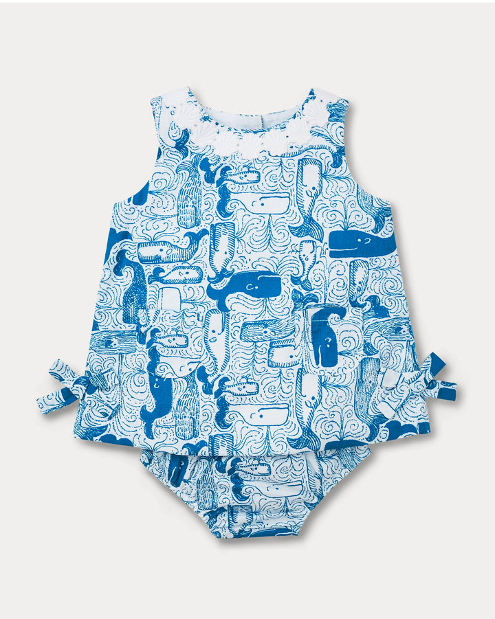 Baby Lilly Shift Dress - Nassau Blue Thar She Blows