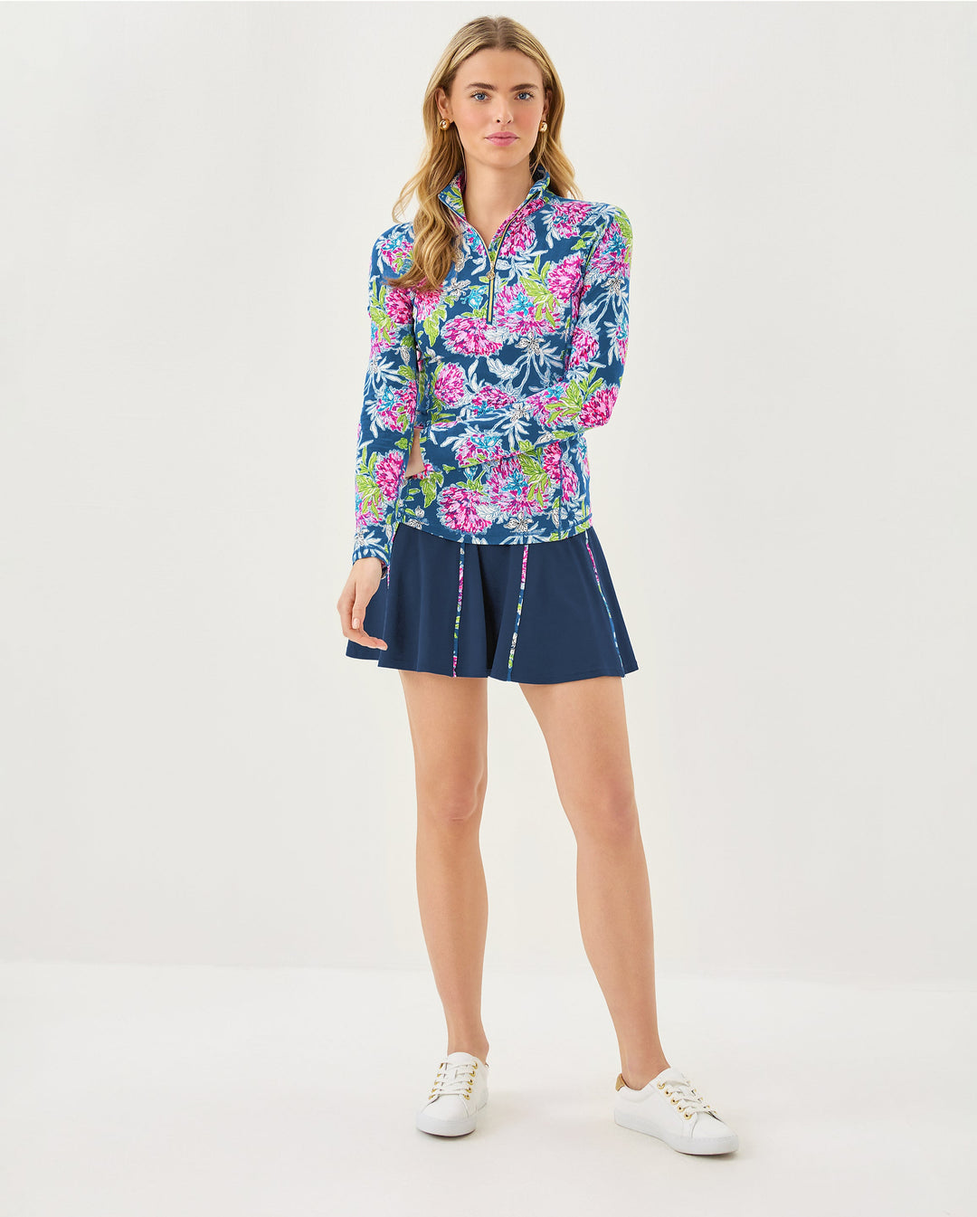 Justine Half Zip Upf 50+ - Multi Dahlialicious