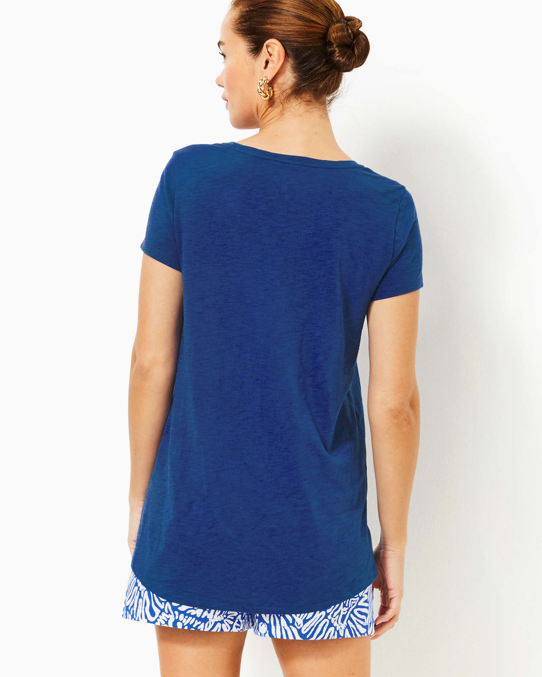 Etta Scoop Neck Top - Blue Med