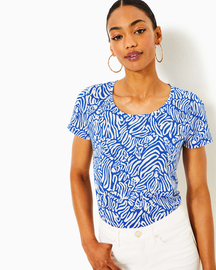 Etta Scoop Neck Top - Martinique Blue Zee Bebe