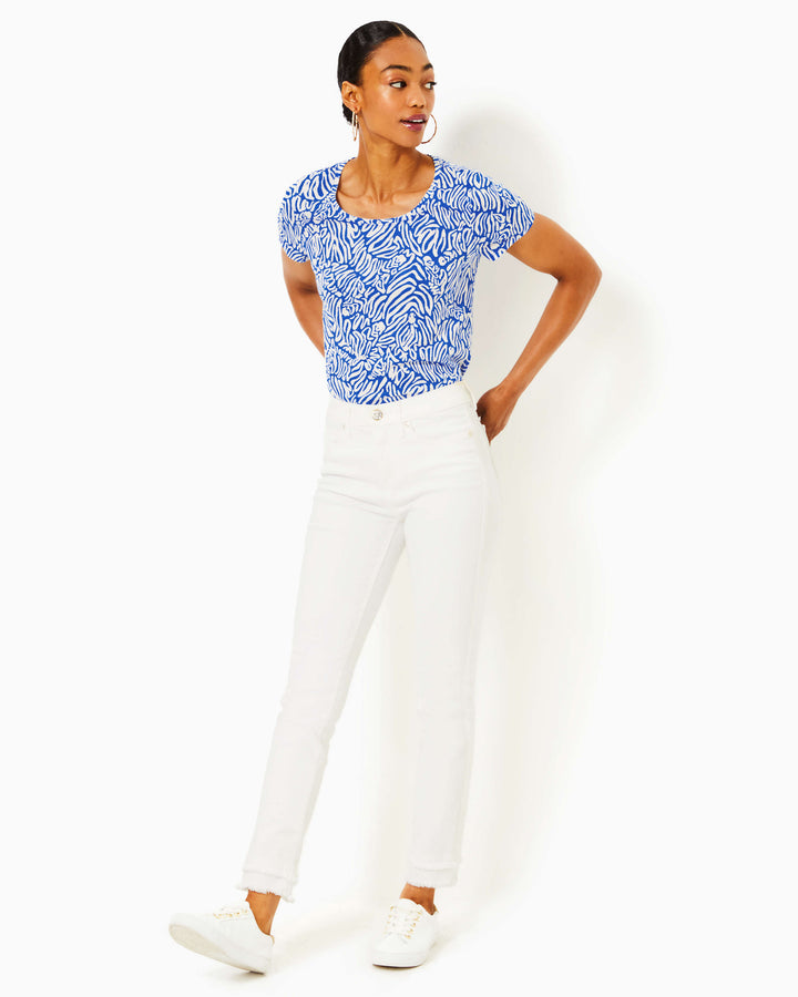 Etta Scoop Neck Top - Martinique Blue Zee Bebe