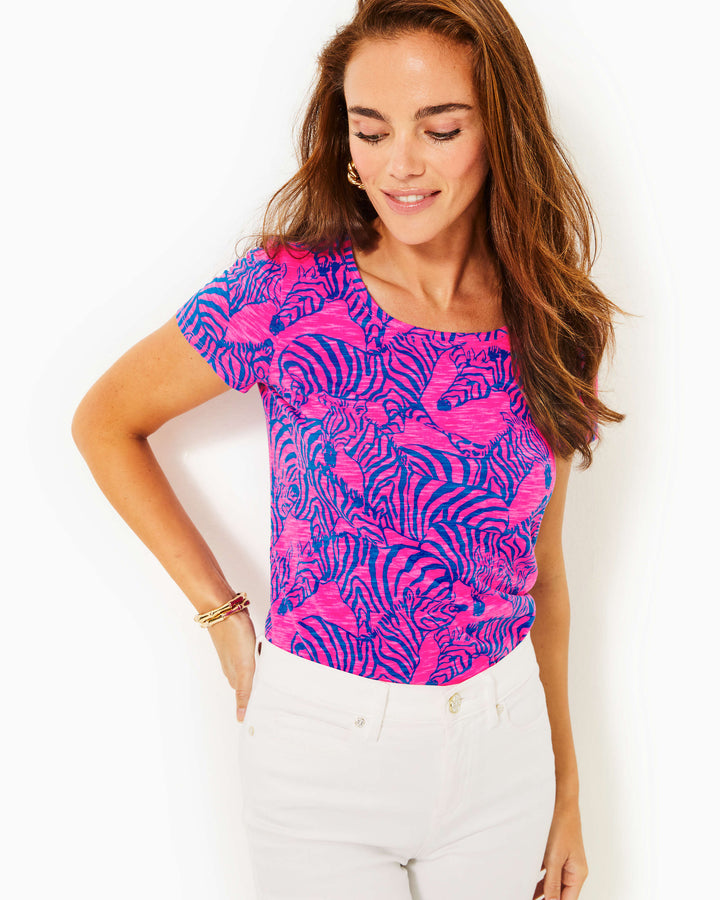 Etta Scoop Neck Top - Passion Fruit Pink Wild Nights