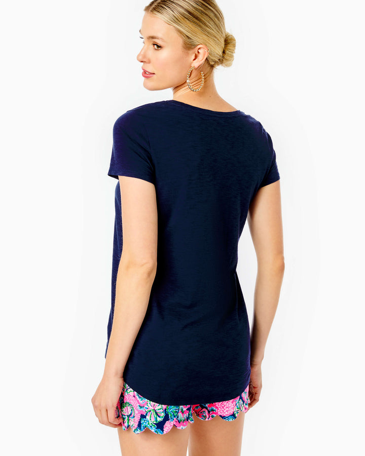 Etta Scoop Neck Top - True Navy