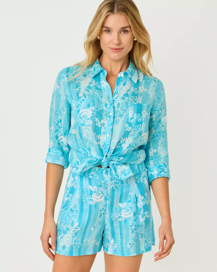 Sea View Linen Button Down Shirt