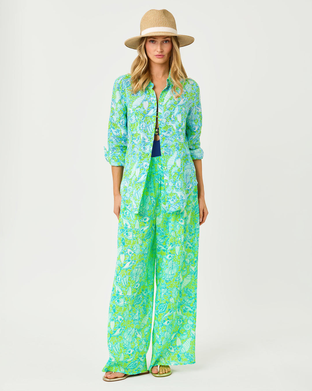 Sea View Linen Button Down Shirt - Day Dream Blue Throw Me A Line