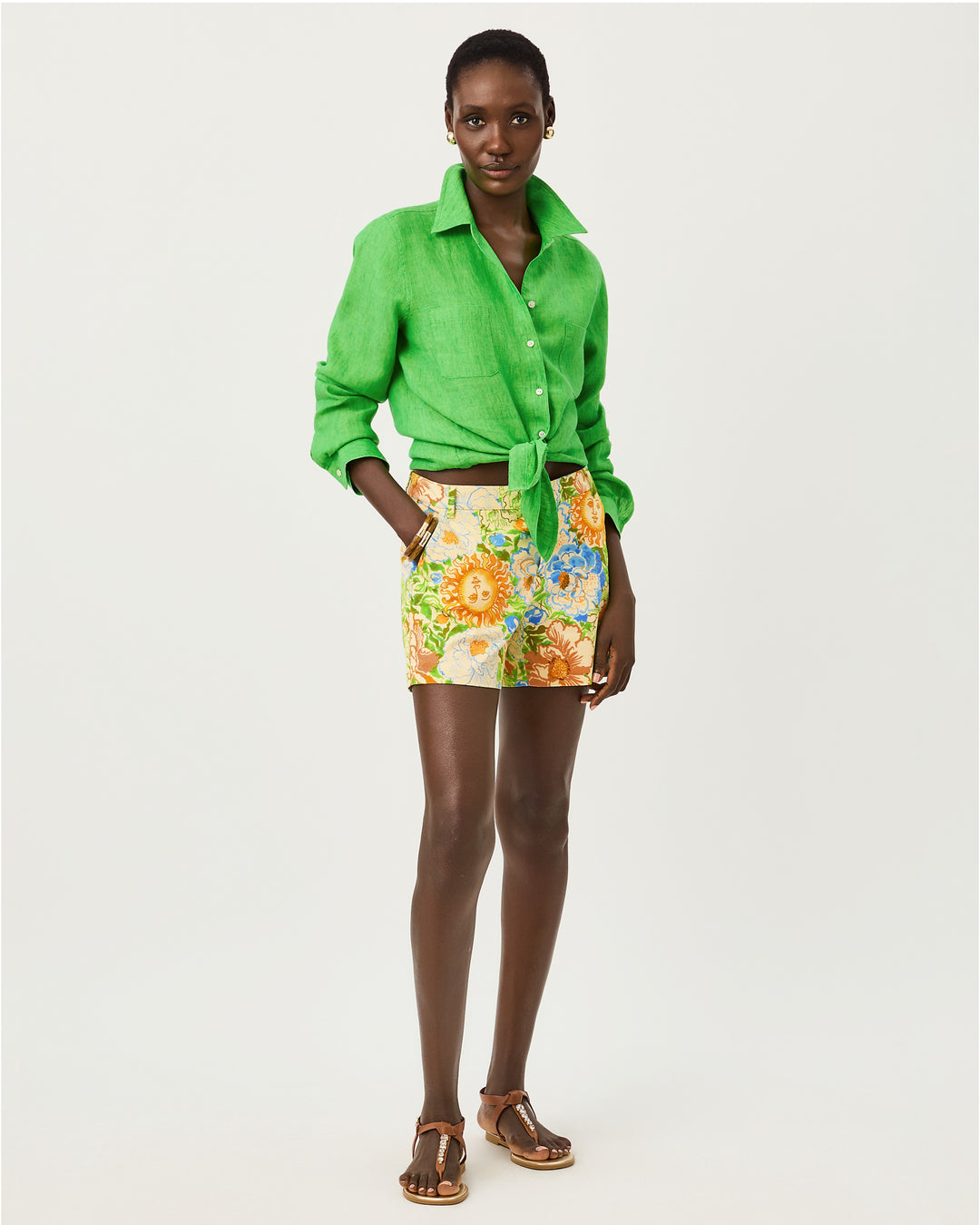 Sea View Linen Button Down - Ivy Green X Chateau Green