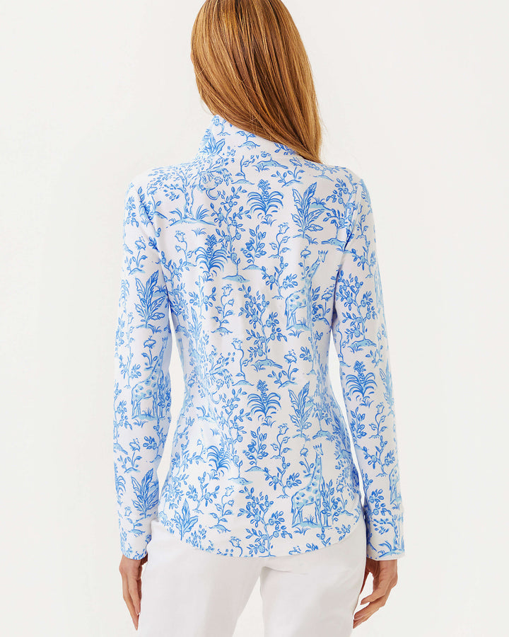 UPF 50+ Leona Zip-Up Jacket -  Resort White Tall Tales