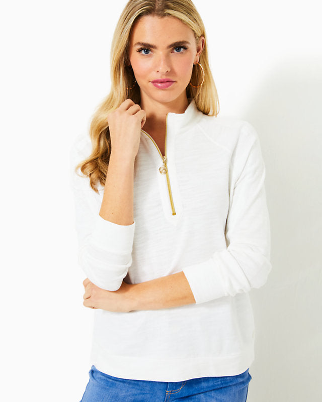 Luxletic Ashlee Half-Zip Pullover - Resort White