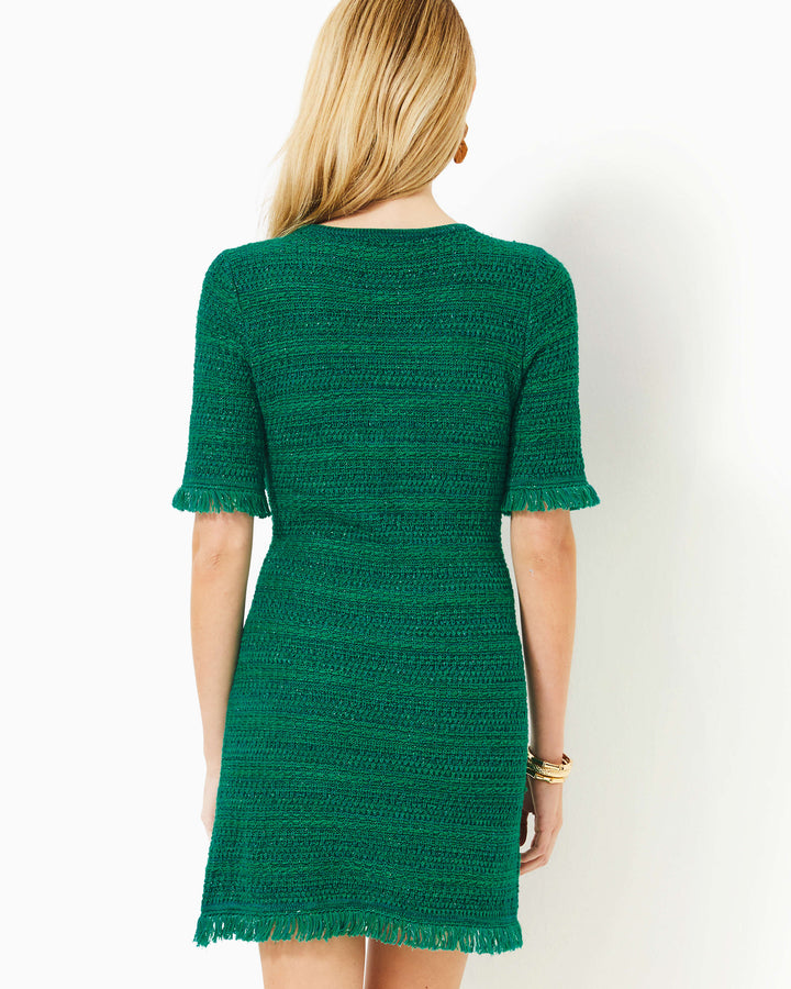 Beckington Sweater Dress - Fiddle Leaf Green Metallic Marl