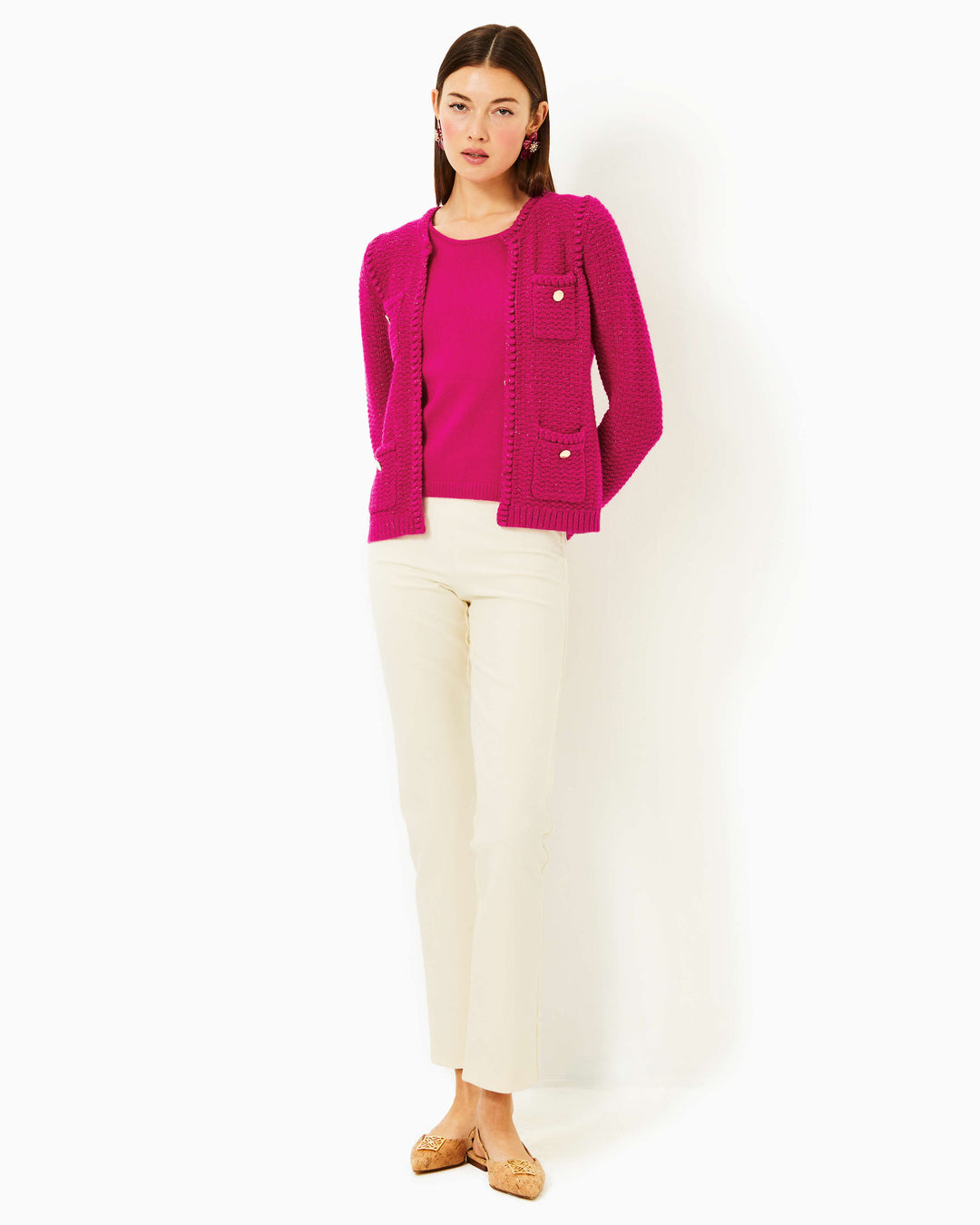 Kenton Cardigan - Mystique Pink Metallic