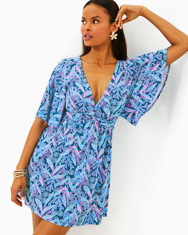 Minka Skirted Romper - Barton Blue Star Gazing