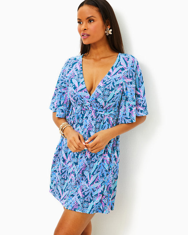 Minka Skirted Romper - Barton Blue Star Gazing