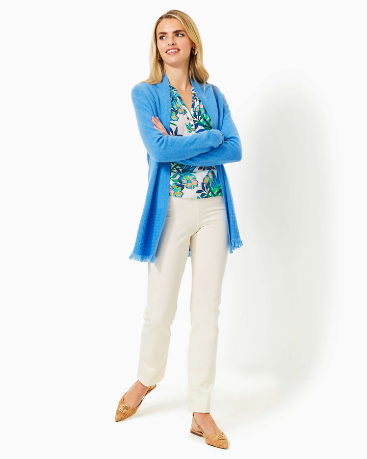 Noble Cashmere Cardigan - Heathered Blue Stream