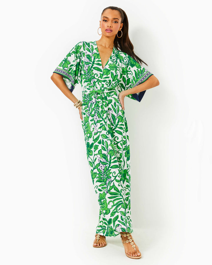 Wisteria V-Neck Maxi Dress - Fiddle Leaf Green