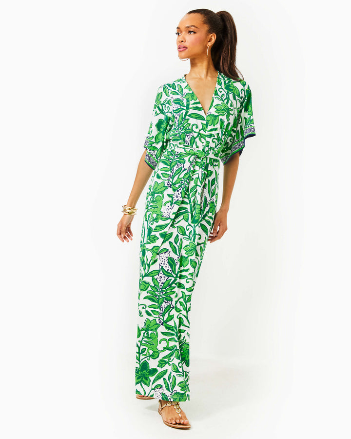 Wisteria V-Neck Maxi Dress - Fiddle Leaf Green