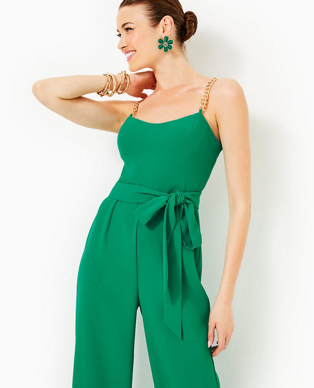 Zemira Sleeveless Jumpsuit - Fiddle Leaf Green