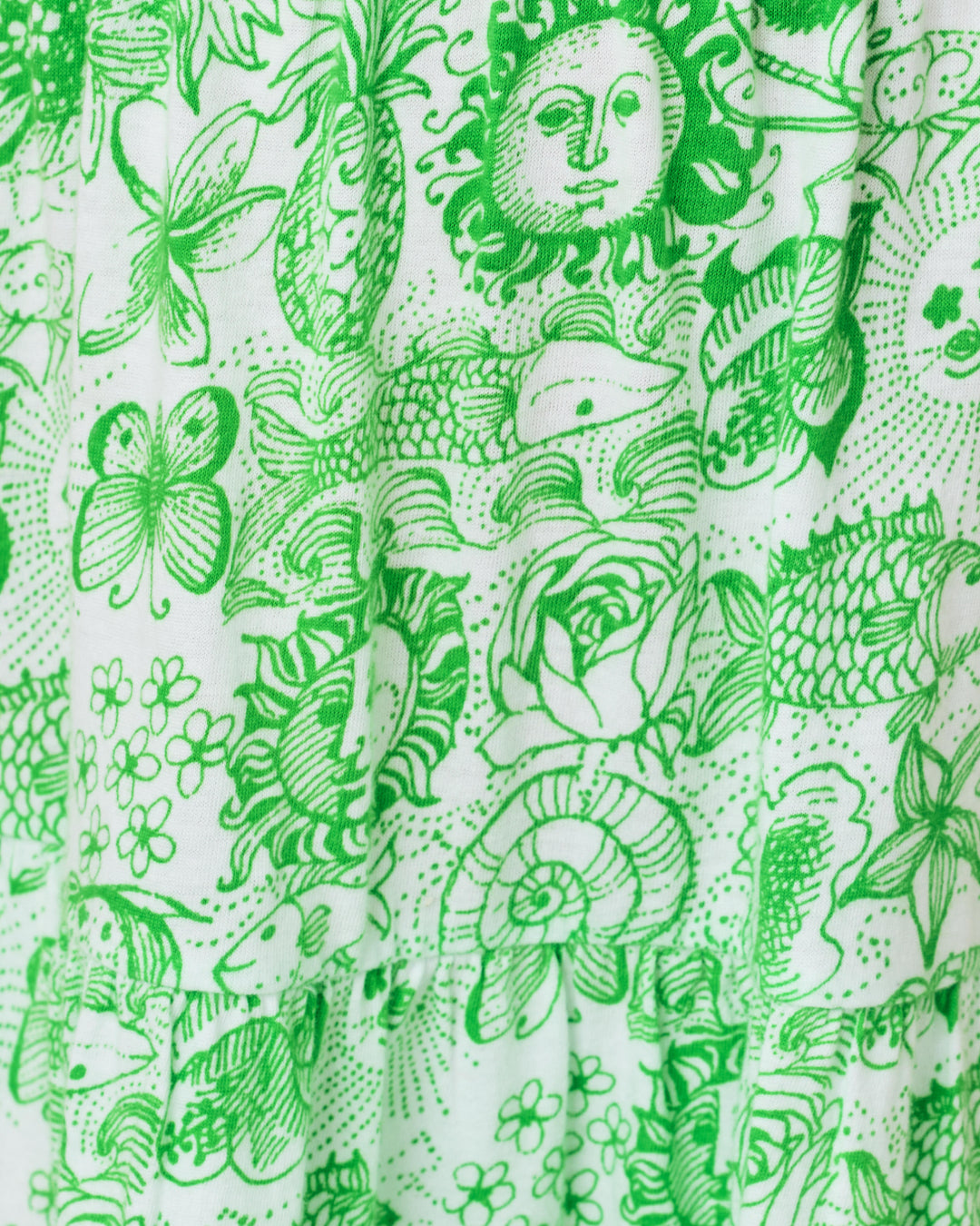 Girls Mini Jilly Sleeved Midi Dress - Putting Green Lil Fleur