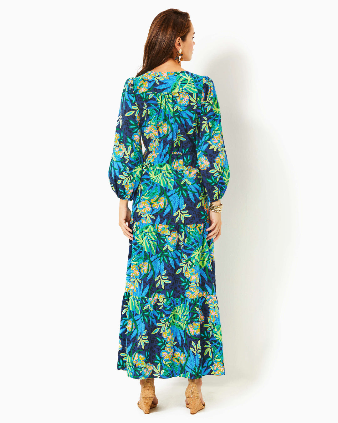 Deacon 3/4 Sleeve V-neck Maxi Dress