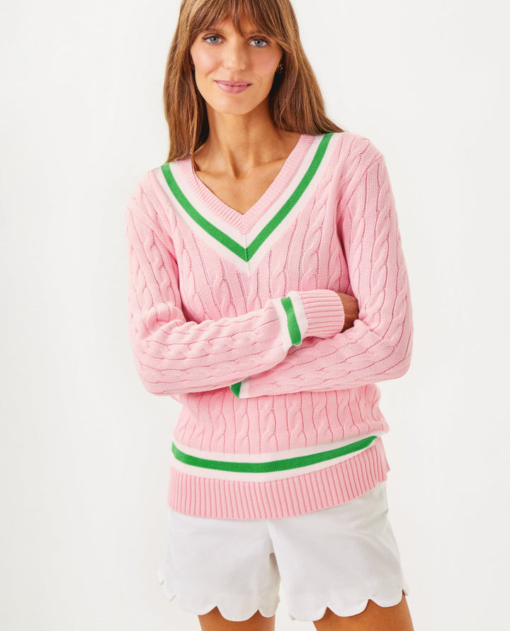 Brockton Sweater - Resort White x Rousseau Pink Tipping