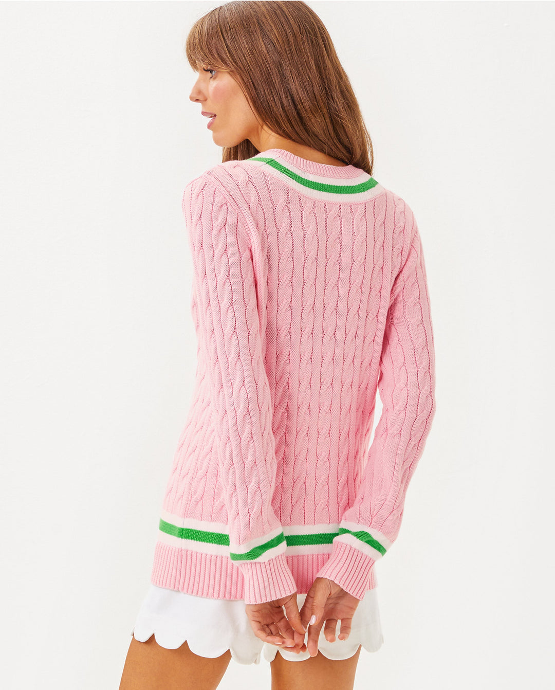 Brockton Sweater - Resort White x Rousseau Pink Tipping