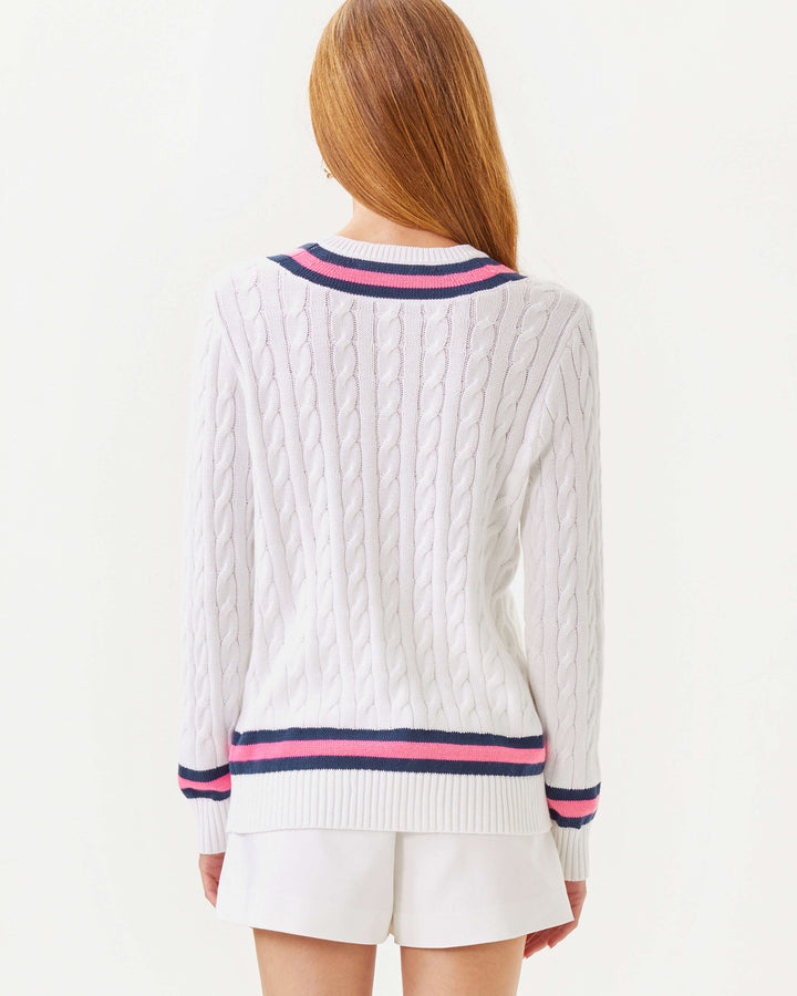 Brockton Sweater - Resort White x Rousseau Pink Tipping