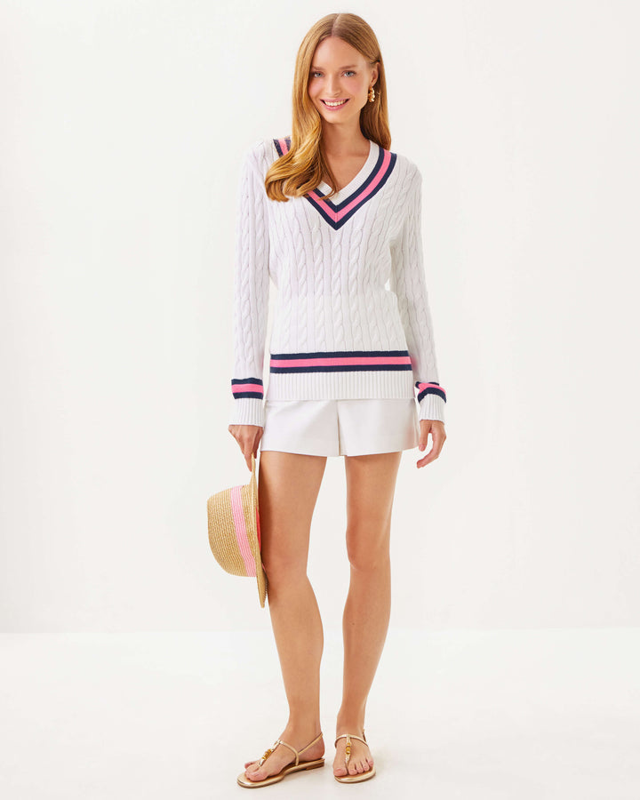 Brockton Sweater - Resort White x Rousseau Pink Tipping