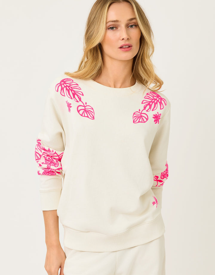 Ballad Long Sleeve Sweatshirt - Coconut Safari Social Embroidered