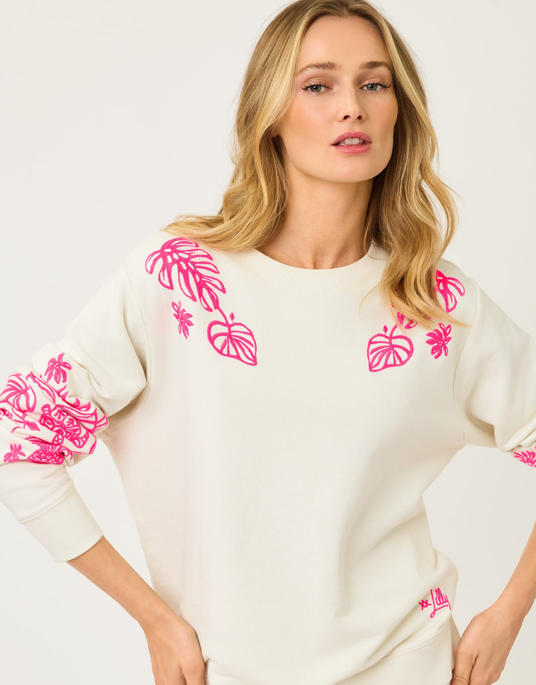 Ballad Long Sleeve Sweatshirt - Coconut Safari Social Embroidered