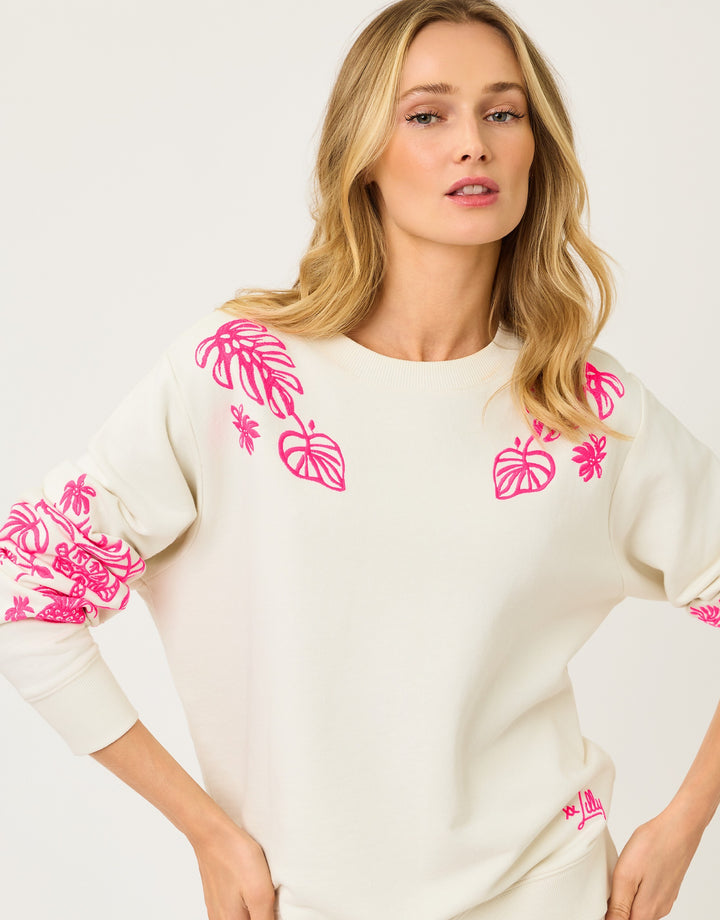 Ballad Long Sleeve Sweatshirt - Coconut Safari Social Embroidered