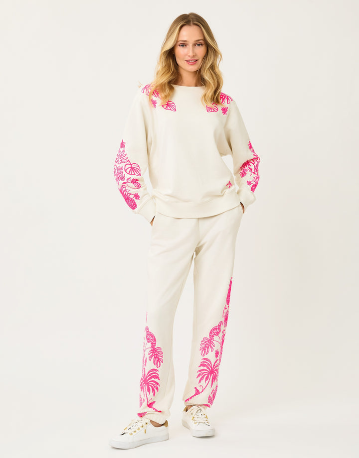 Ballad Long Sleeve Sweatshirt - Coconut Safari Social Embroidered