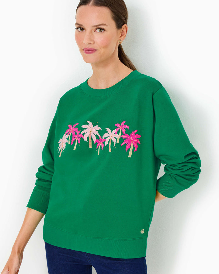 Ballad Long Sleeve Sweatshirt - Fiddle Leaf Green Palm Trees