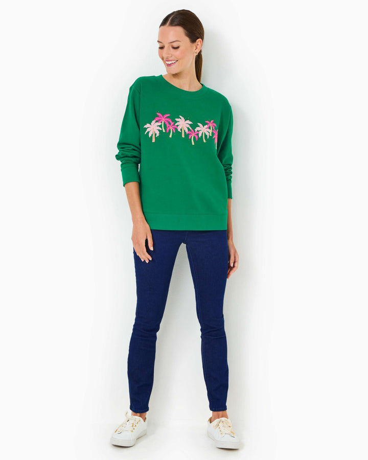 Ballad Long Sleeve Sweatshirt - Fiddle Leaf Green Palm Trees