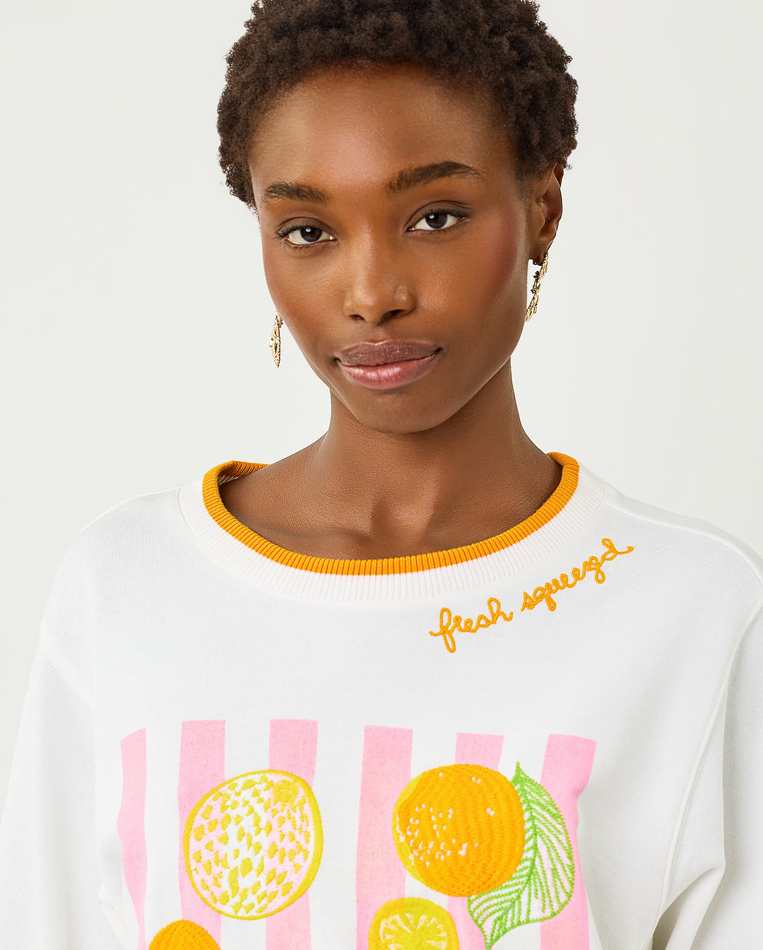 Ballad Long Sleeve Sweatshirt - Multi Fresh Squeezed Embroidery