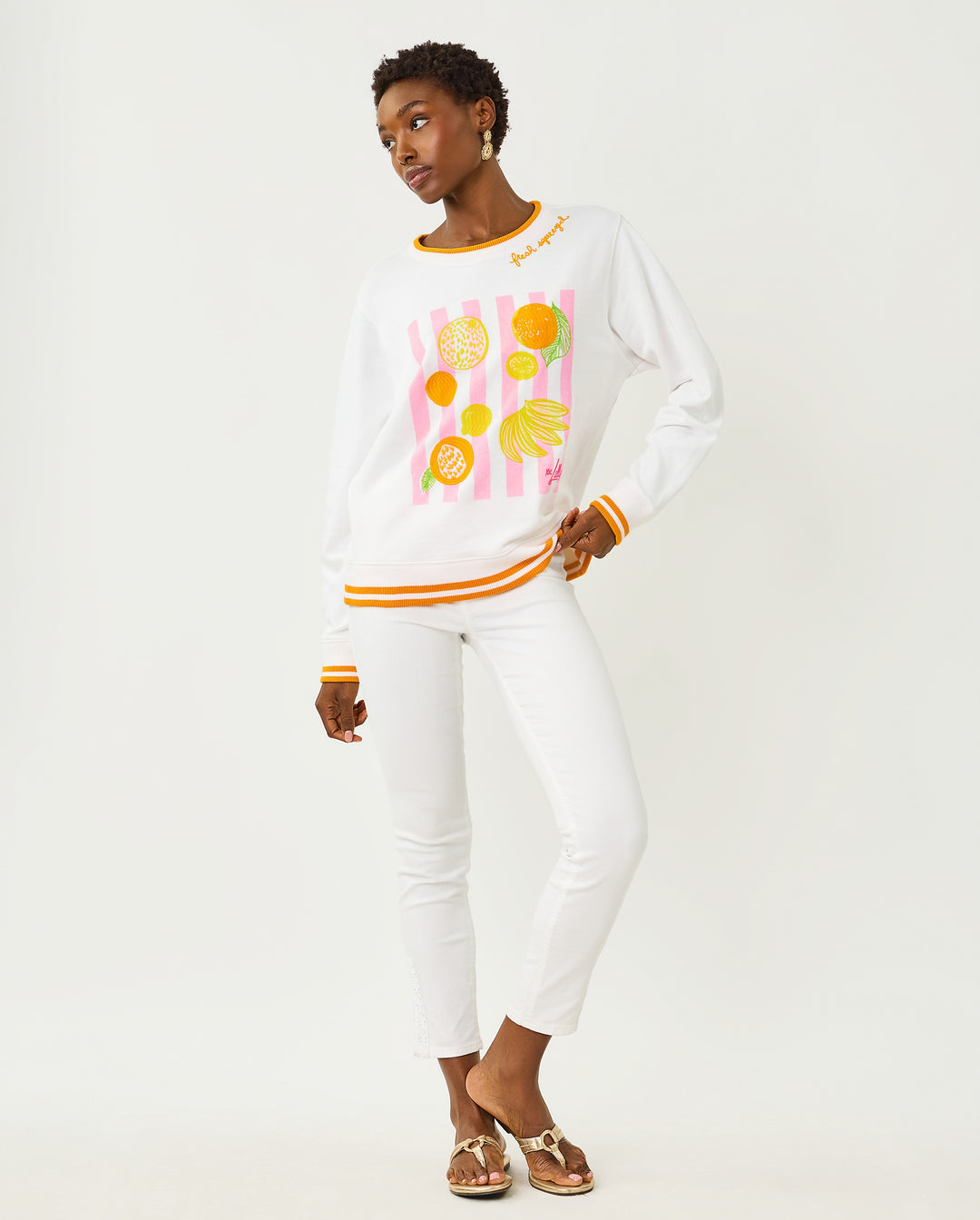 Ballad Long Sleeve Sweatshirt - Multi Fresh Squeezed Embroidery