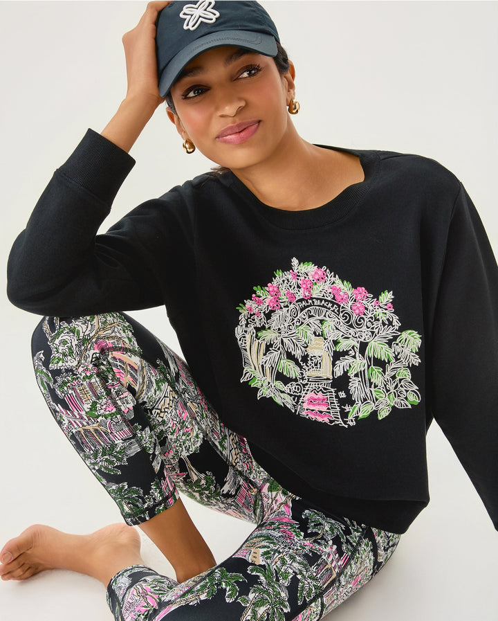 Ballad Long Sleeve Sweats - Noir Palm Beach Toile