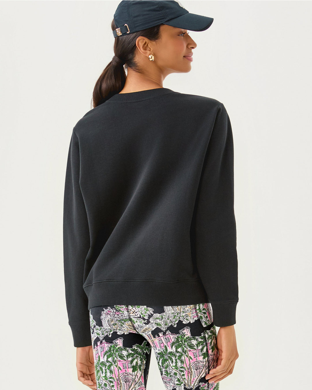 Ballad Long Sleeve Sweats - Noir Palm Beach Toile