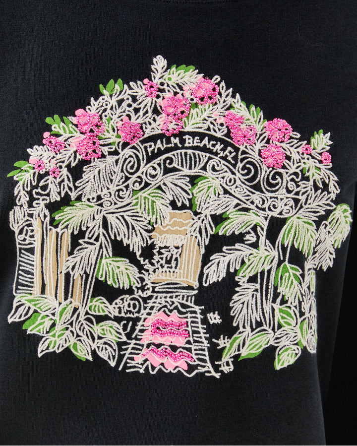 Ballad Long Sleeve Sweats - Noir Palm Beach Toile